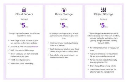 每月5美金,具有云服务器以及块和对象存储的SpinUp解决方案