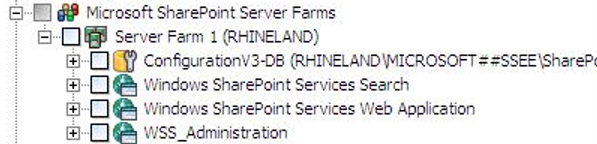 Microsoft Office SharePoint Server 2007 示例（“备份选择项”窗格 -“资源视图”选项卡）