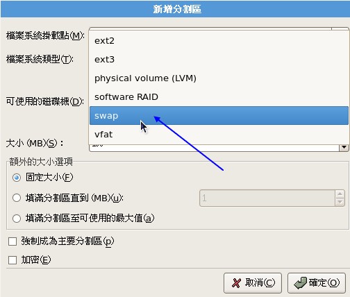 swap文件系统的挑选示意图