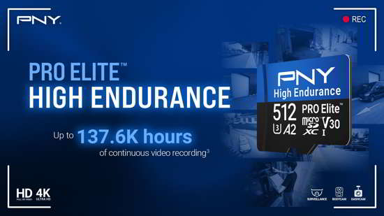 PNY 发布 PRO Elite 高耐用性 microSD 闪存卡，容量高达 512GB