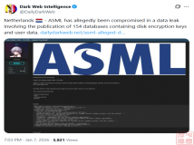 数据泄露？半导体光刻设备巨头ASML官方否认被黑客攻击